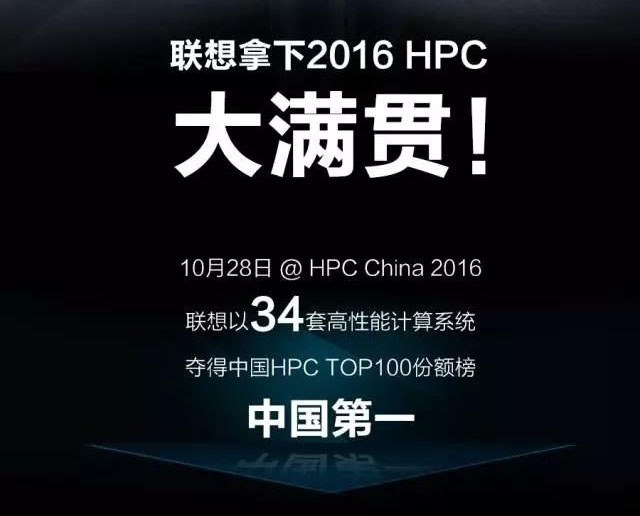 聯(lián)想已拿下2016 HPC大滿(mǎn)貫
