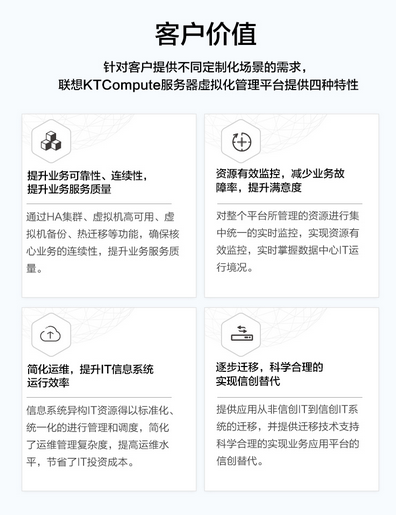 聯(lián)想供應商推出聯(lián)想KTCompute服務(wù)器虛擬化管理平臺